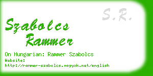 szabolcs rammer business card